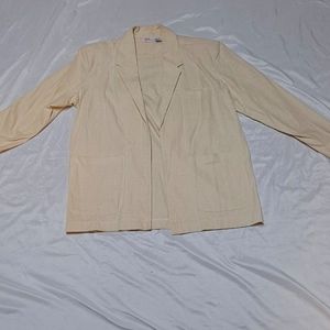 Avon Fashions Linen Blend 1980s Open Front Oversized Lagenlook Long Line Jacket